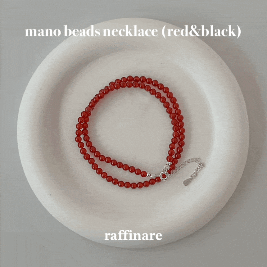 mano beads necklace (red&amp;black)