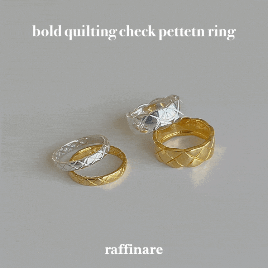 bold quilting check pettern ring