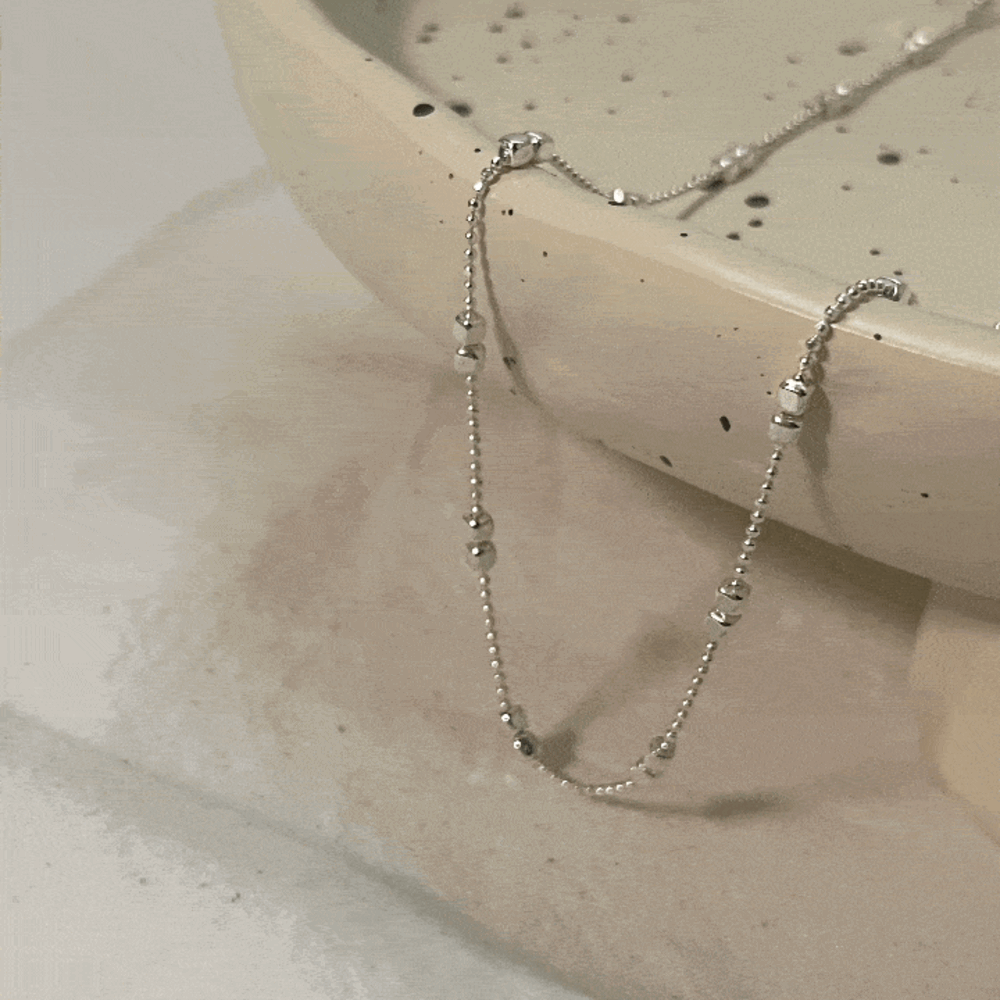 twin square ball necklace