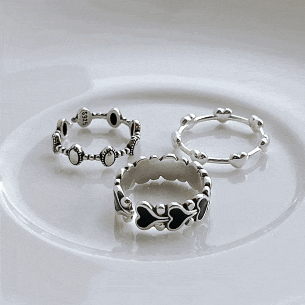 Oil plated silver rings collections