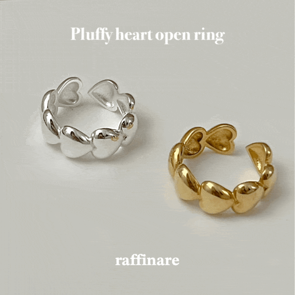 Pluffy heart open ring