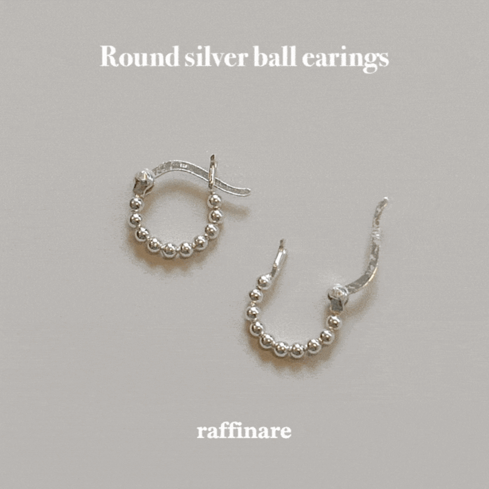 round silver ball earings