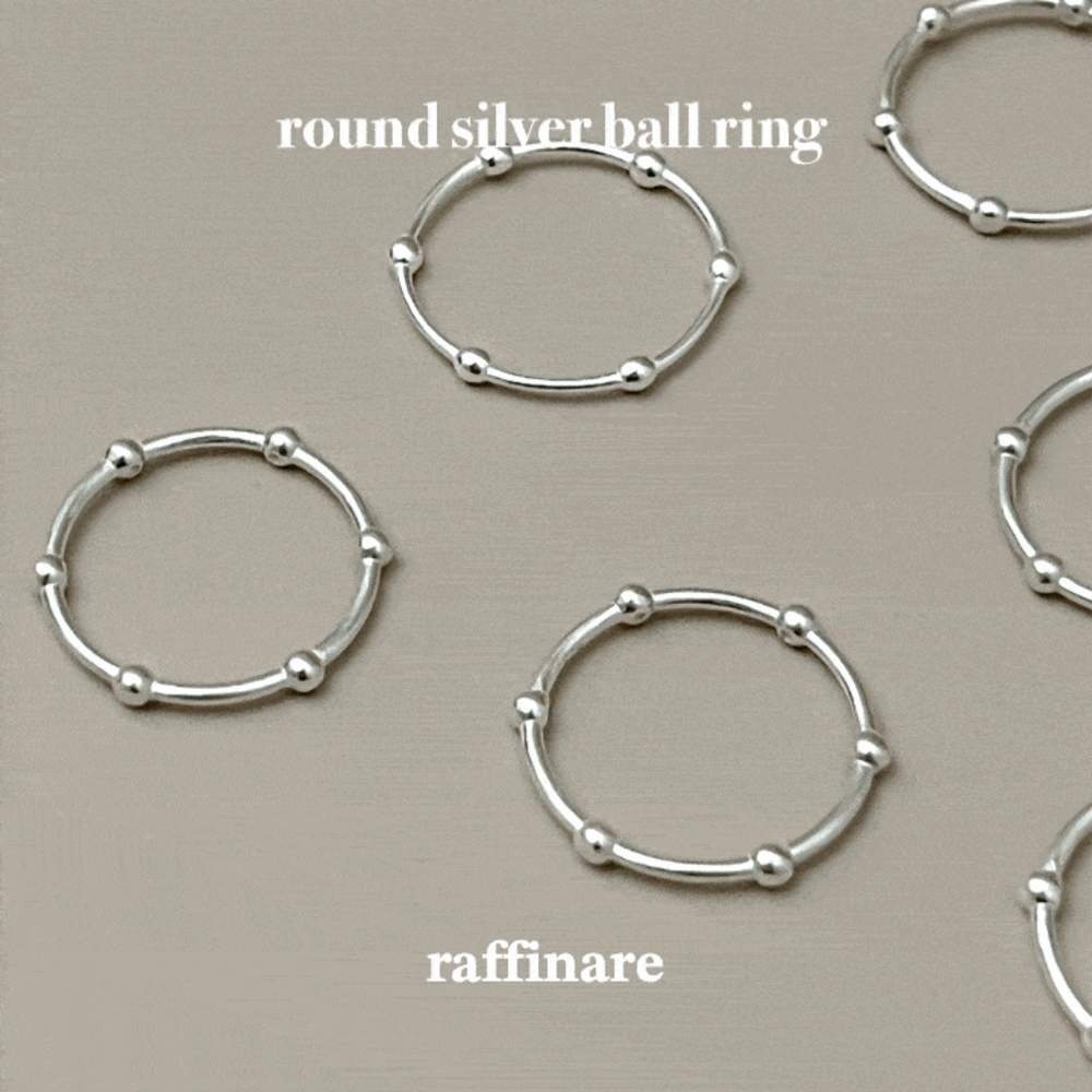 [1+1 할인] round silver ball ring