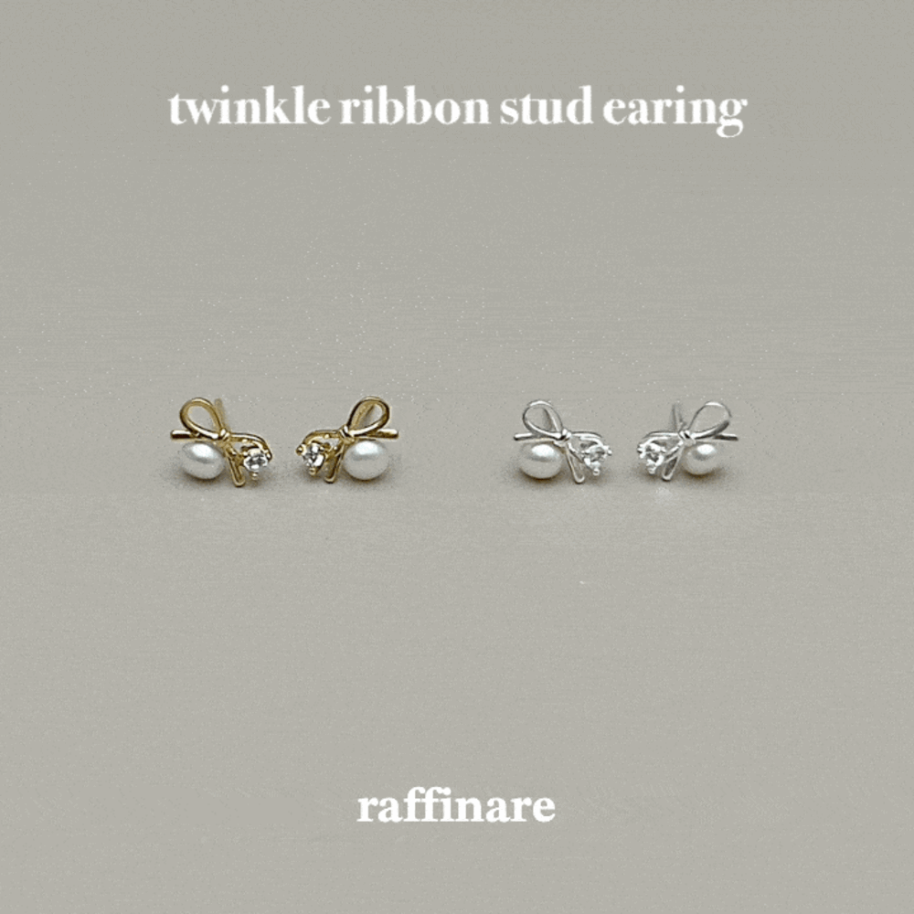 twinkle ribbon stud earing