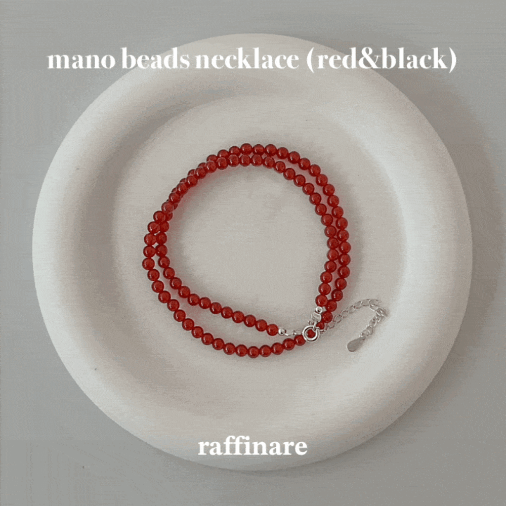 mano beads necklace (red&amp;black)