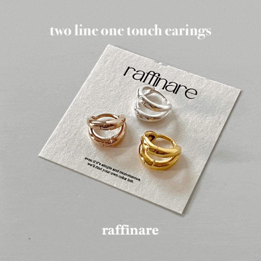 two line one-touch earings