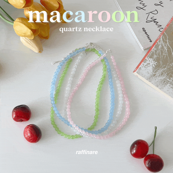 macaroon quartz necklace (4 colors)