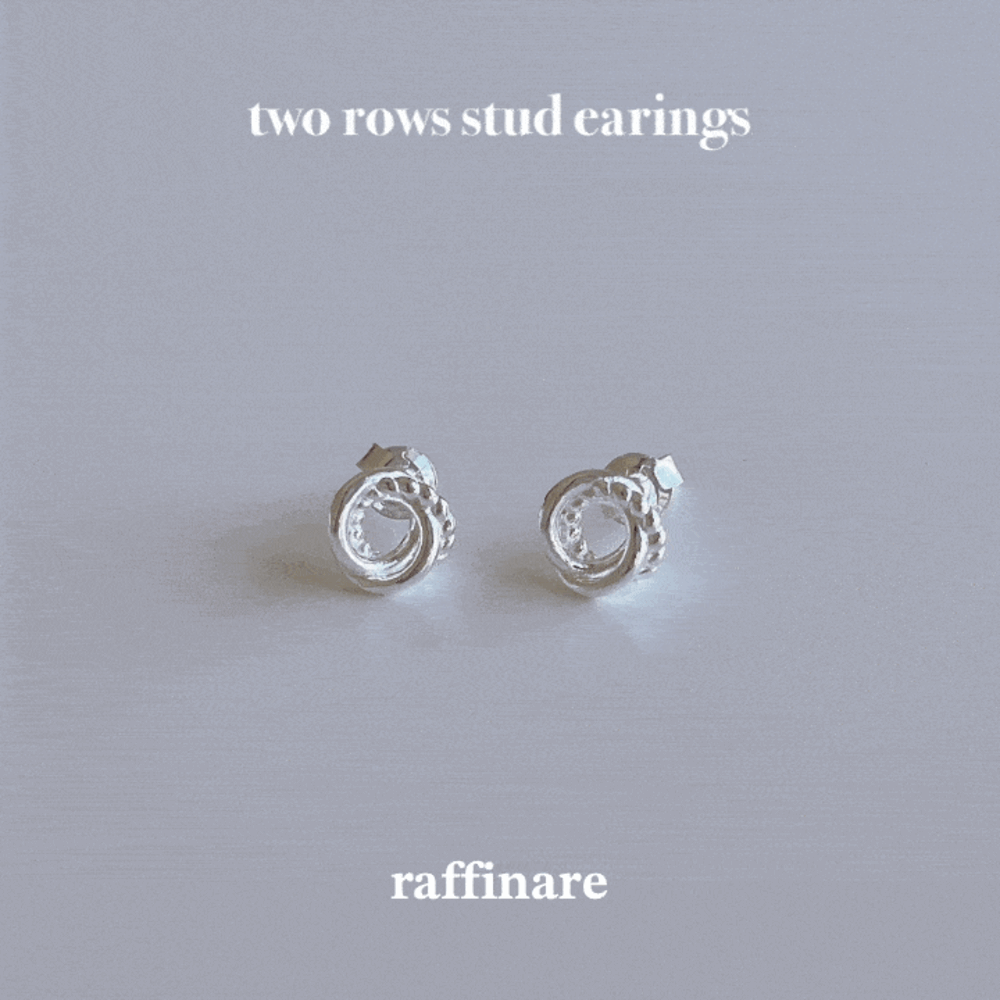 two rows stud earing